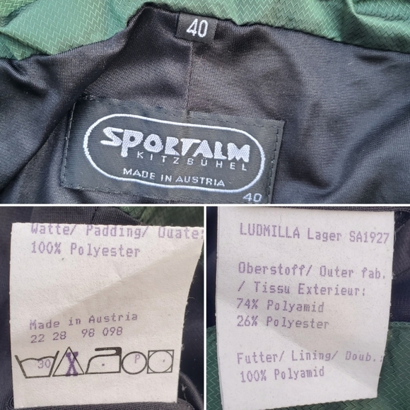 Vintage 90s y2k Sportalm Kitzbuhel Green Ski Pants and Winter Snowboard Jacket - Picture 8 of 9